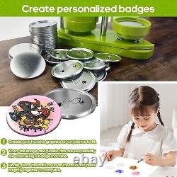 UK 58mm Button Maker Machine Badge Press Tool + 100 Button + 58mm Circle Cutter