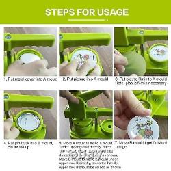 UK 58mm Button Maker Machine Badge Press Tool + 100 Button + 58mm Circle Cutter