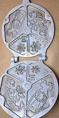 VTG USSR Metal Cookie Cutter Baking Mold Maker Press Pinocchio Bakelite Handles